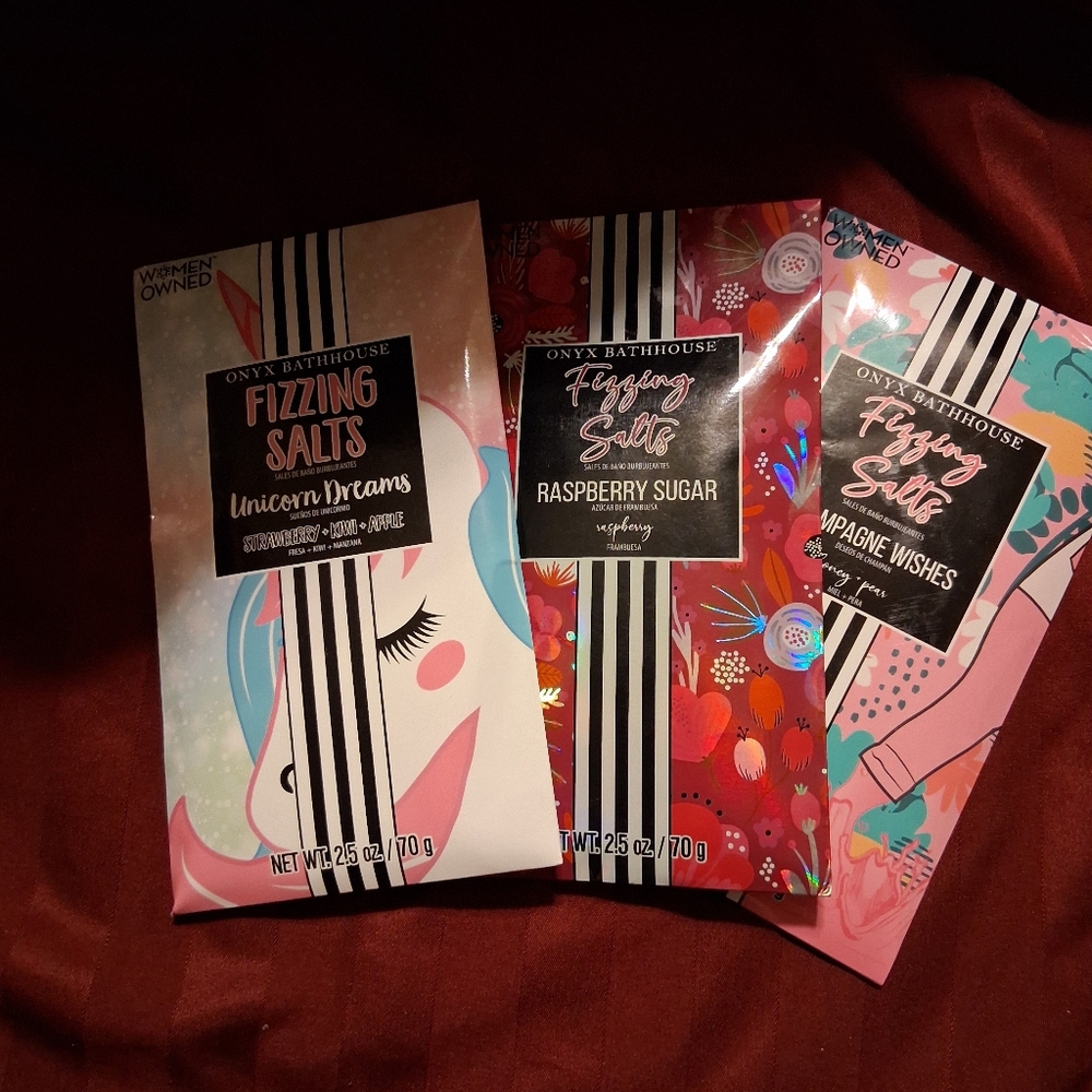 NWT Onyx Bathhouse Fizzing Bath Salts (Set Of 3)